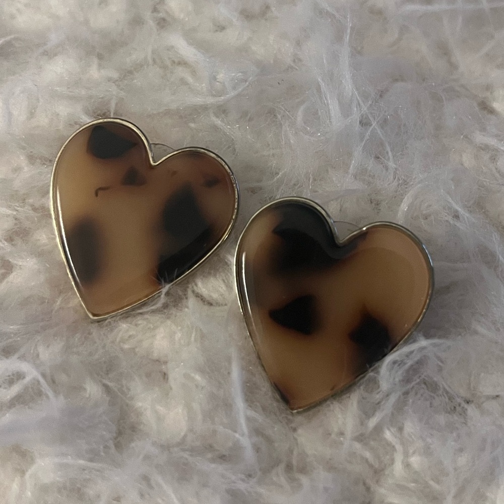 Sugarfix x BaubleBar Heart-Shaped Tortoise Shell Earrings